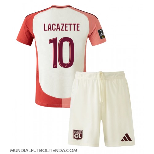 Camiseta Olympique Lyonnais Alexandre Lacazette #10 Tercera Equipación Replica 2024-25 para niños mangas cortas (+ Pantalones cortos)